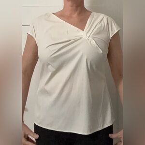 Hugo Boss White Cotton Short Sleeve Blouse